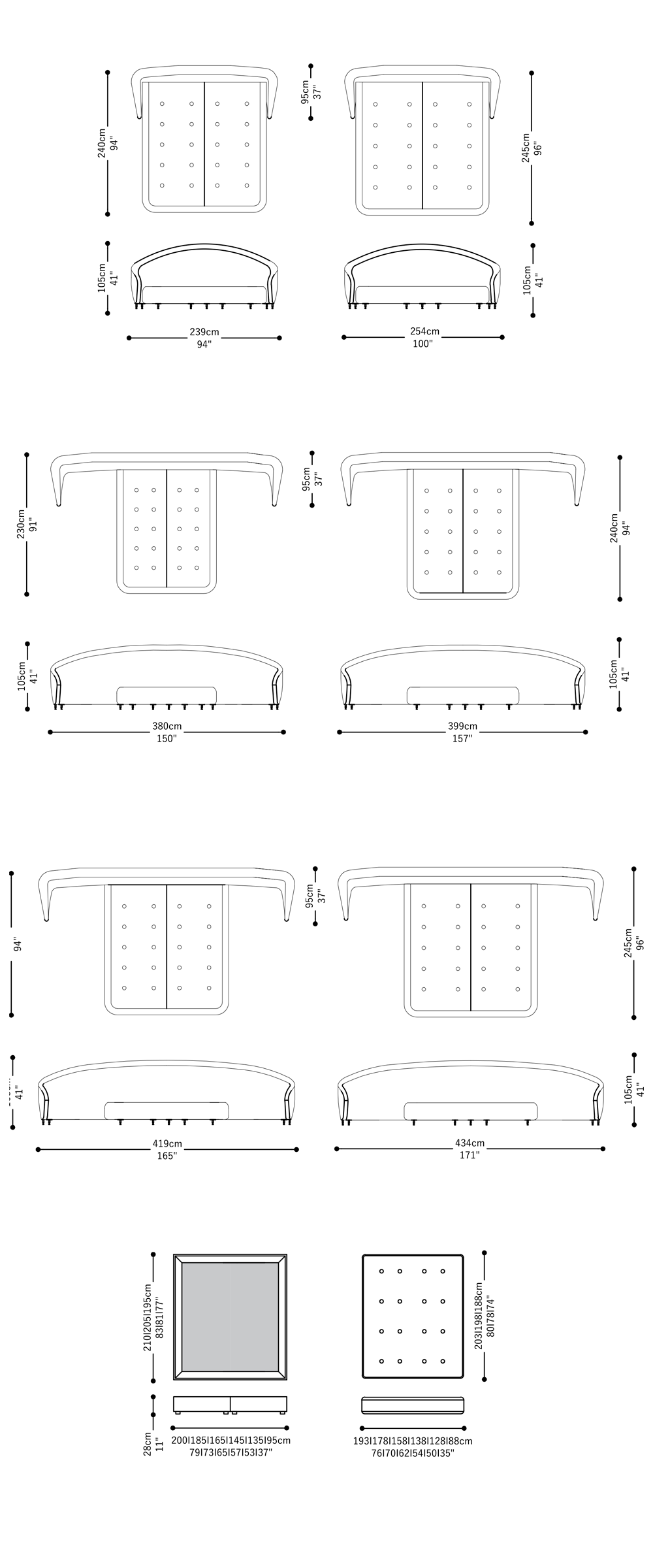 Image of the main dimensions of the product